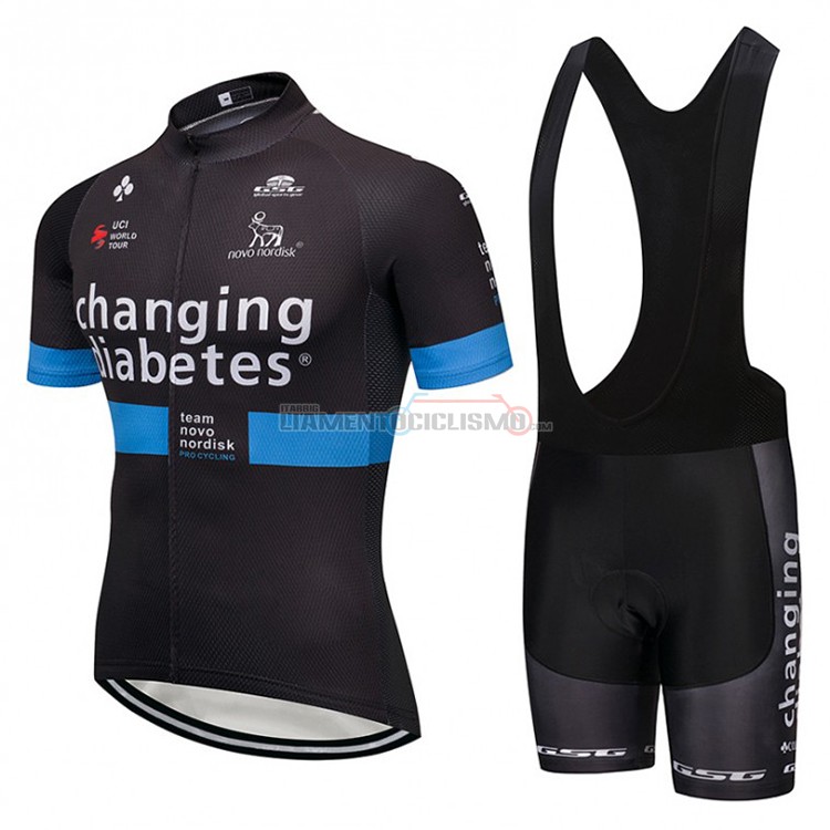 Abbigliamento Ciclismo Novo Nordisk Manica Corta 2018 Nero e Blu